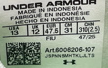 Load image into Gallery viewer, Under Armour Mens Blur Pro 6006206-107 White Navy Blue Football Cleats Size 13