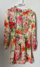 Load image into Gallery viewer, Zara Womens Multicolor Floral 3/4 Sleeve Cut Out Mini Dress Size Medium