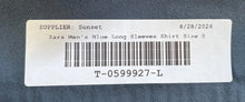 Load image into Gallery viewer, Zara Mens Blue Cotton Long Sleeve Collared Casual Button-Up Shirt Size Small