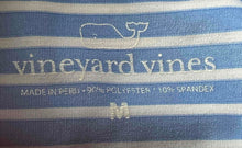 Load image into Gallery viewer, Vineyard Vines Mens Blue White Striped Short Sleeve Collared Polo Shirt Size M