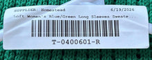 Load image into Gallery viewer, Loft Womens Blue Green Striped Long Sleeve Crew Neck Pullover Sweater Size M