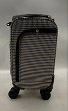 Load image into Gallery viewer, London Fog Unisex Black White Houndstooth Print Retractable Handle Trolley Bag