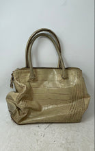 Load image into Gallery viewer, Karen Millen Womens Beige Croc Embossed Leather Triple Section Satchel Handbag