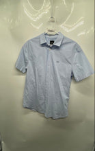 Load image into Gallery viewer, Armani Exchange Mens Blue Check Short Sleeve Regular Fit Button-Up Shirt Size M