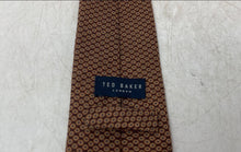 Load image into Gallery viewer, Ted Baker Mens Brown Geometric Print Adjustable Long Formal Designer Tie