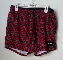 Load image into Gallery viewer, Hugo Boss Mens Red Printed Elastic Waist Bermuda Shorts Size XL