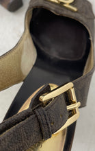 Load image into Gallery viewer, Michael Kors Womens Brown Studded Wedge Platform Slingback Heels Size 8.5M