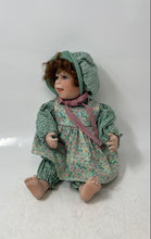 Load image into Gallery viewer, Antique Ceramic Decor Classic Green Floral Dress Collectible Doll