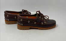 Load image into Gallery viewer, Timberland Mens 3-Eye Lug Brown Leather Moc Toe Lace-Up Boat Shoes Size 6.5