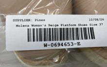 Load image into Gallery viewer, Moleca Womens Beige Square Toe Lace-Up Platform Sneaker Shoes Size 37