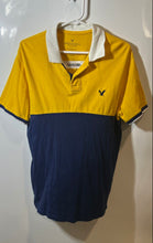 Load image into Gallery viewer, American Eagle Outfitters Mens Yellow & Navy Blue Colorblock Polo Shirt Size M