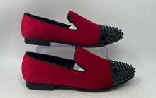 Load image into Gallery viewer, Harpelunde Mens Red Spikes Cap Toe Slip-On Wedding Loafer Shoes Size 14