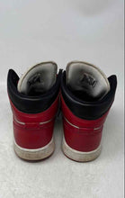 Load image into Gallery viewer, Nike Womens Air Jordan 1 Mid White Red Black Lace-Up Sneaker Shoes Size 10