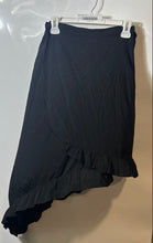 Load image into Gallery viewer, Guess Womens Black Flat Front Ruffle Trim Asymmetrical Wrap Skirt Size XS