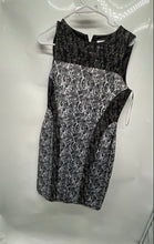 Load image into Gallery viewer, Calvin Klein Womens Black White Crew Neck Sleeveless Zipper Sheath Dress No Size