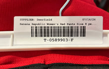 Load image into Gallery viewer, Banana Republic Womens Red Flat Front Wide-Leg Dress Pants Size 8 Petite