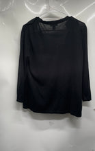 Load image into Gallery viewer, Alfani Womens Black Knitted 3/4 Sleeve Ruffle Open Front Cardigan Sweater Size L