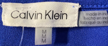 Load image into Gallery viewer, Calvin Klein Womens Blue Long Sleeve Split Neck Button Front Blouse Top Size M