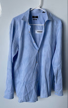 Load image into Gallery viewer, Hugo Boss Mens Light Blue Striped Long Sleeve Slim Fit Dress Shirt Size 41/16