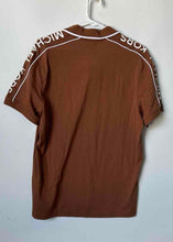 Load image into Gallery viewer, Michael Kors Mens Brown White Piping Logo Cotton Short Sleeve Polo Shirt Size M