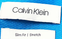 Load image into Gallery viewer, Calvin Klein Mens Blue Long Sleeve Collared Stretch Slim Fit Dress Shirt Size L