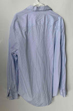 Load image into Gallery viewer, Perry Ellis Mens White Blue Pinstripe European Fabric Button-Up Shirt Size XXL
