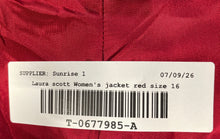 Load image into Gallery viewer, Laura Scott Womens Red Wool Long Sleeve Collared Front Full-Zip Jacket Size 16