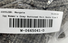 Load image into Gallery viewer, UGG Womens Classic Cardy Gray Knit Button Detail Foldover Knee High Boots Size 8