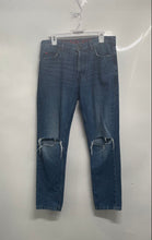 Load image into Gallery viewer, Hugo Boss Mens Blue Denim Medium Wash Distressed Straight Leg Jeans Size 30x32