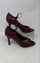 Load image into Gallery viewer, Worthington Womens Wine Leather Buckle Stiletto Pump Heels Size 7 1/2M