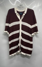 Load image into Gallery viewer, Abercrombie & Fitch Mens Brown Off White Short Sleeve Cardigan Sweater Size XL