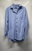 Load image into Gallery viewer, Tommy Hilfiger Mens Blue Plaid Print Long Sleeve Collared Dress Shirt Size L