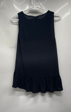Load image into Gallery viewer, Express Womens Black Sleeveless Round Neck Ruffle Pullover Mini Dress Size XS