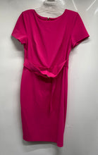 Load image into Gallery viewer, Calvin Klein Womens Pink Short Sleeve Belted Back Zip Crew Neck Sheath Dress 10