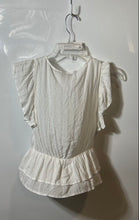 Load image into Gallery viewer, Express Womens White Flutter Sleeve V-Neck Blouse Top Size XXS