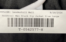Load image into Gallery viewer, Boom Cool Mens Black Long Sleeve Full-Zip Windbreaker Jacket Size Large W/Tag