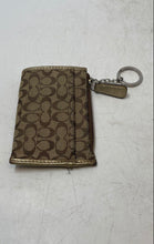 Load image into Gallery viewer, Coach Womens Brown Signature Canvas Leather Trim Mini Skinny Id Case Wallet