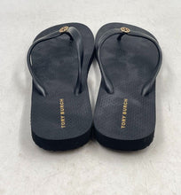 Load image into Gallery viewer, Authentic Tory Burch Womens Black Slip-On Flip Flop Sandals Size 7M Worn