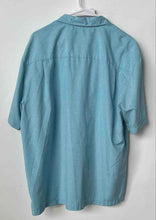 Load image into Gallery viewer, Cubavera Mens Blue Embroidered Short Sleeve Collared Button-Up Shirt Size XL