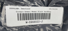 Load image into Gallery viewer, Giorgio Armani Womens Black Sequin Patent Pockets Cosmetic Clutch Bag Stained