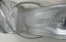 Load image into Gallery viewer, Steve Madden Womens Silver Pointed Toe Kitten Strappy Sandals Size 9.5M