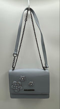 Load image into Gallery viewer, Aldo Womens Light Blue Floral Applique Inner Pocket Chain Strap Crossbody Purse