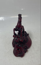 Load image into Gallery viewer, Vintage Red Resin Carved Chinese Wild Horse Sculpture Pen Pencil Holder