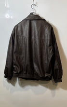 Load image into Gallery viewer, Bershka Mens Brown Faux Leather Long Sleeve Full-Zip Bomber Jacket Size XL