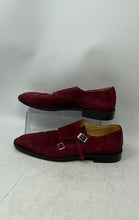 Load image into Gallery viewer, Dan John Mens Red Leather Buckle Double Monk Strap Dress Shoes Size 44