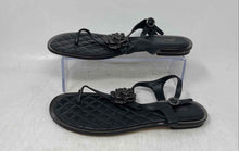 Load image into Gallery viewer, Michael Kors Womens Lucia Black Quilted Leather Flat Thong Sandals Size 7M
