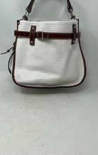 Load image into Gallery viewer, Kate Landry Womens White Brown Inner Pockets Adjustable Strap Hobo Handbag