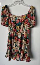 Load image into Gallery viewer, Zara Womens Multicolor Floral Printed Puff Sleeve Button Front Mini Dress Size S