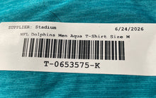 Load image into Gallery viewer, NFL Team Apparel Mens Aqua Miami Dolphins Short Sleeve Football T-Shirt Size M