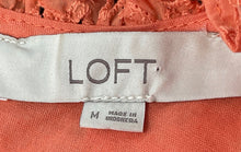 Load image into Gallery viewer, Loft Womens Orange Cotton Embroidered Eyelet Sleeveless Tiered Mini Dress Size M